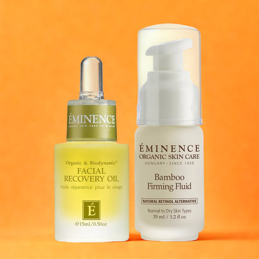 Eminence Organics Age-Defying Glow Pack (Bamboo Firming Fluid + Facial Recovery Oil)