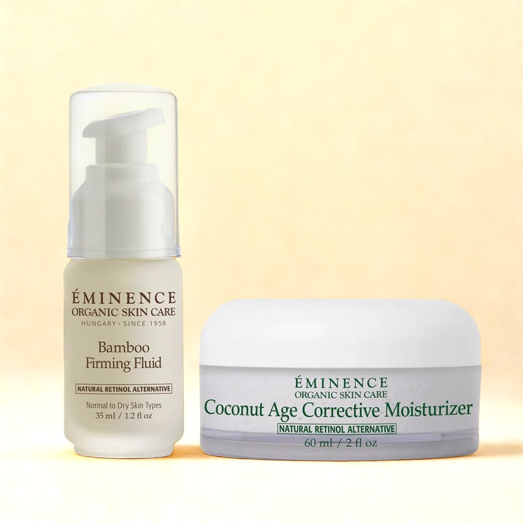 Eminence Organics Lift &amp; Tighten Set (Bamboo Firming Fluid + Coconut Age Corrective Moisturizer)
