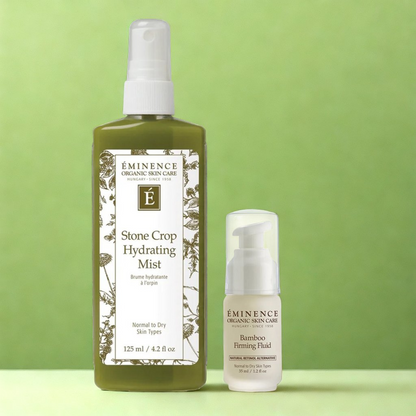 Eminence Organics Silky Smooth Hydration Bundle (Bamboo Firming Fluid + Stone Crop Hydrating Mist)