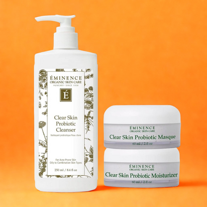 Eminence Organics Blemish Clearing &amp; Pore Refining (Clear Skin Probiotic Cleanser + Clear Skin Probiotic Masque + Clear Skin Probiotic Moisturizer)