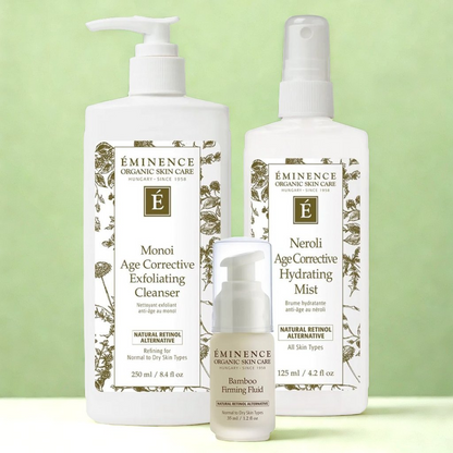 Eminence Organics Skin Repair &amp; Barrier Boost (Bamboo Firming Fluid + Monoi Age Corrective Exfoliating Cleanser + Neroli Age Corrective Hydrating Mist)